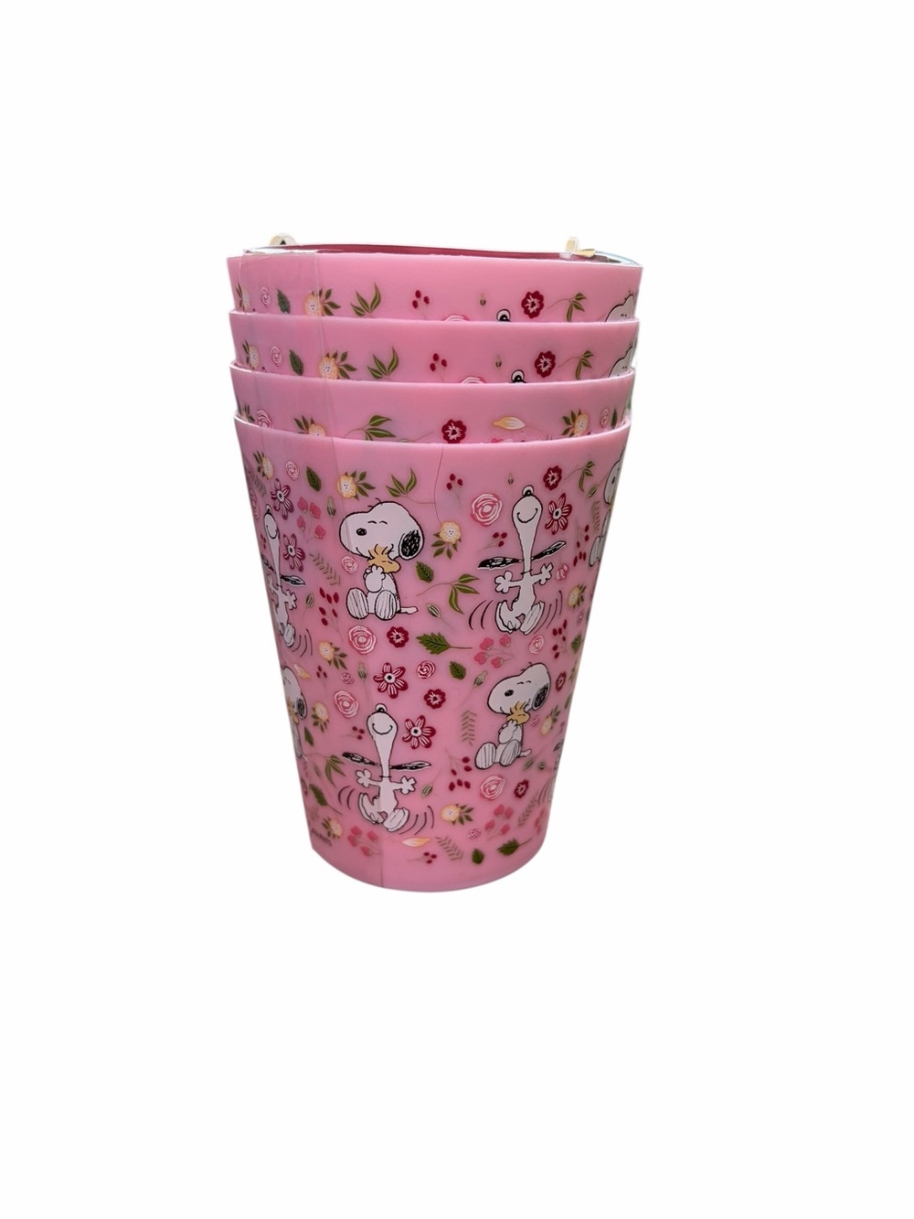 Peanuts Snoopy & Woodstock Pink Floral 16 Oz. Tumbler Cups